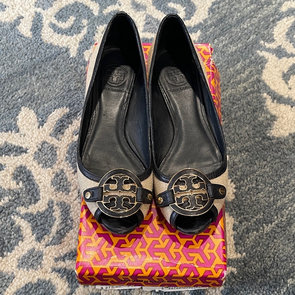Tory Burch Black and White Women's Loafers